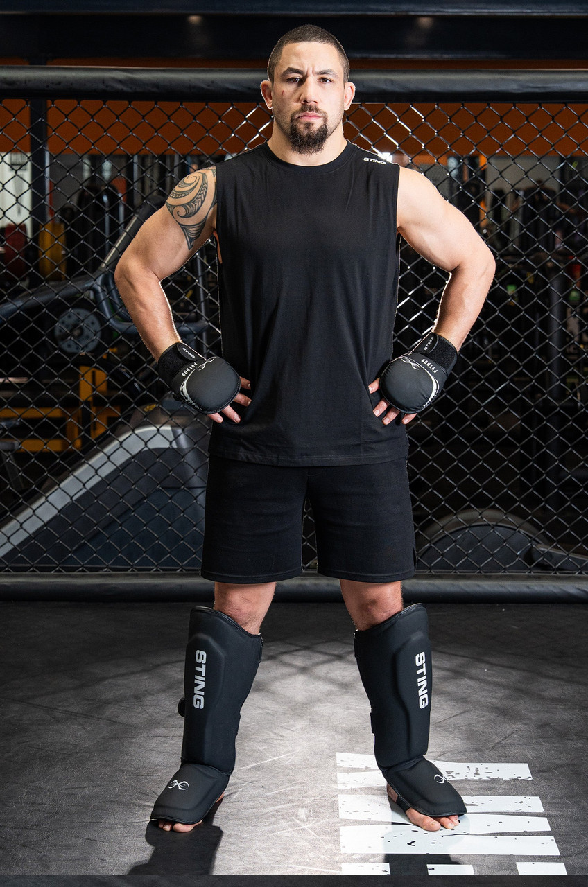 Sting Python MMA Shin & Foot Protector - Black/White