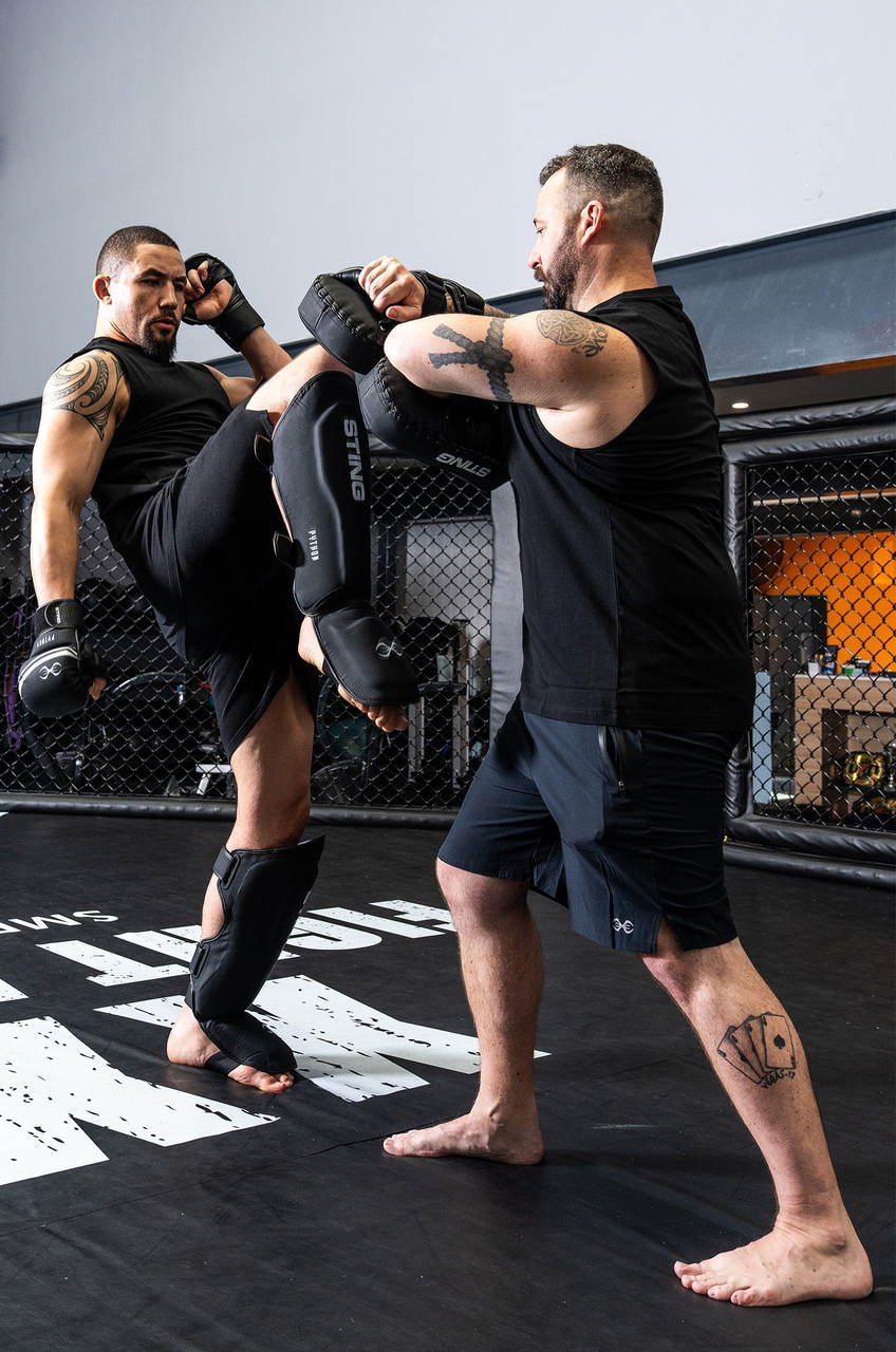 Sting Python MMA Shin & Foot Protector - Black/White