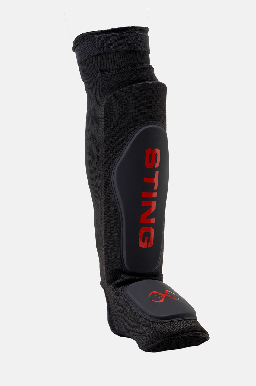 Sting Armaplus Slip On EVA Shin & Foot Protector - Black/Red