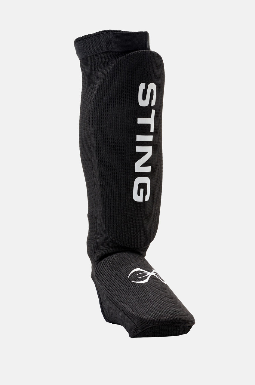 Sting Armalite Slip On Shin & Foot Protector - Black/White