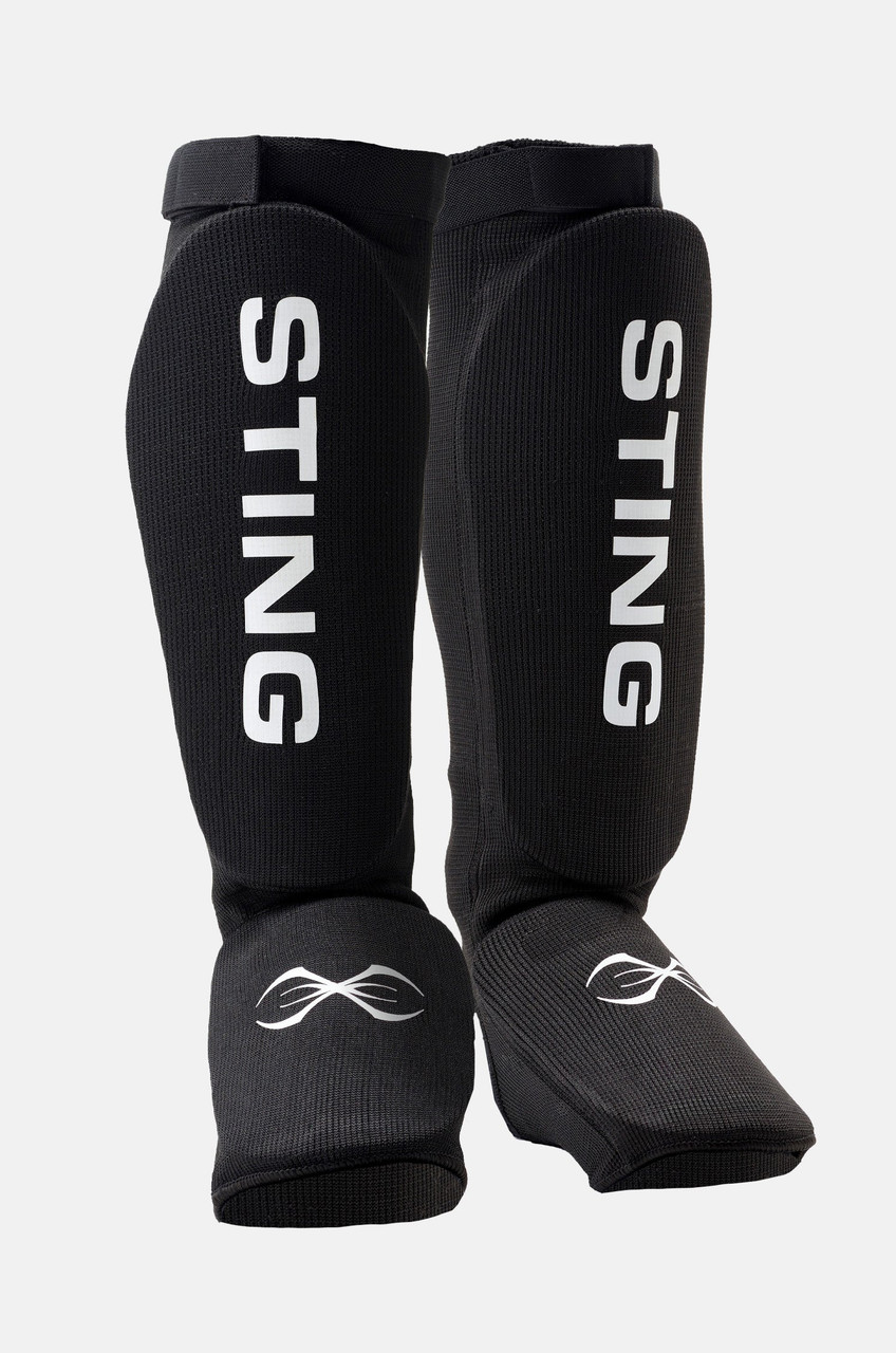Sting Armalite Slip On Shin & Foot Protector - Black/White