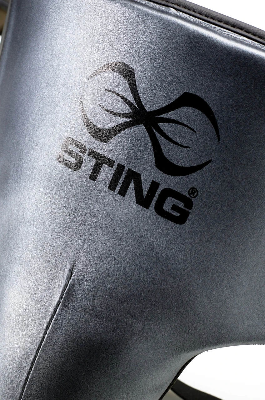 Sting Pro Leather Abdominal Guard - Black/Grey