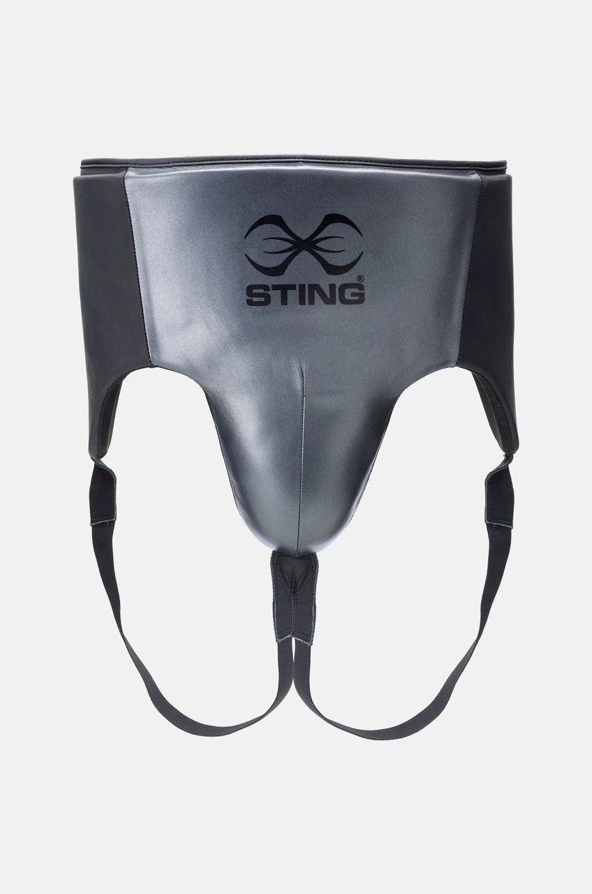 Sting Pro Leather Abdominal Guard - Black/Grey