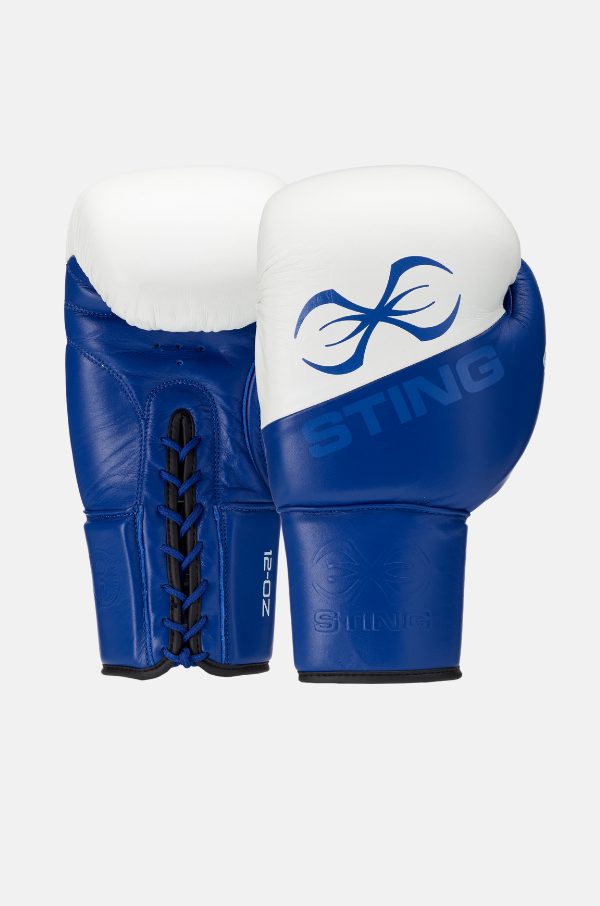 Sting Orion Lace Up Boxing Gloves - Blue/White
