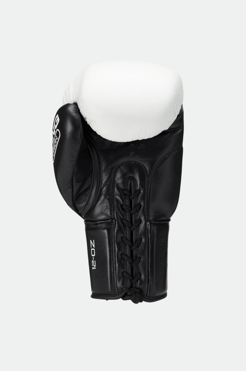 Sting Orion Lace Up Boxing Gloves - Black/White