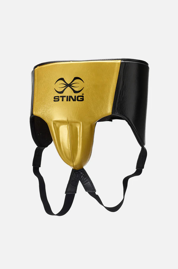 Sting Pro Leather Abdominal Guard - Black/Gold