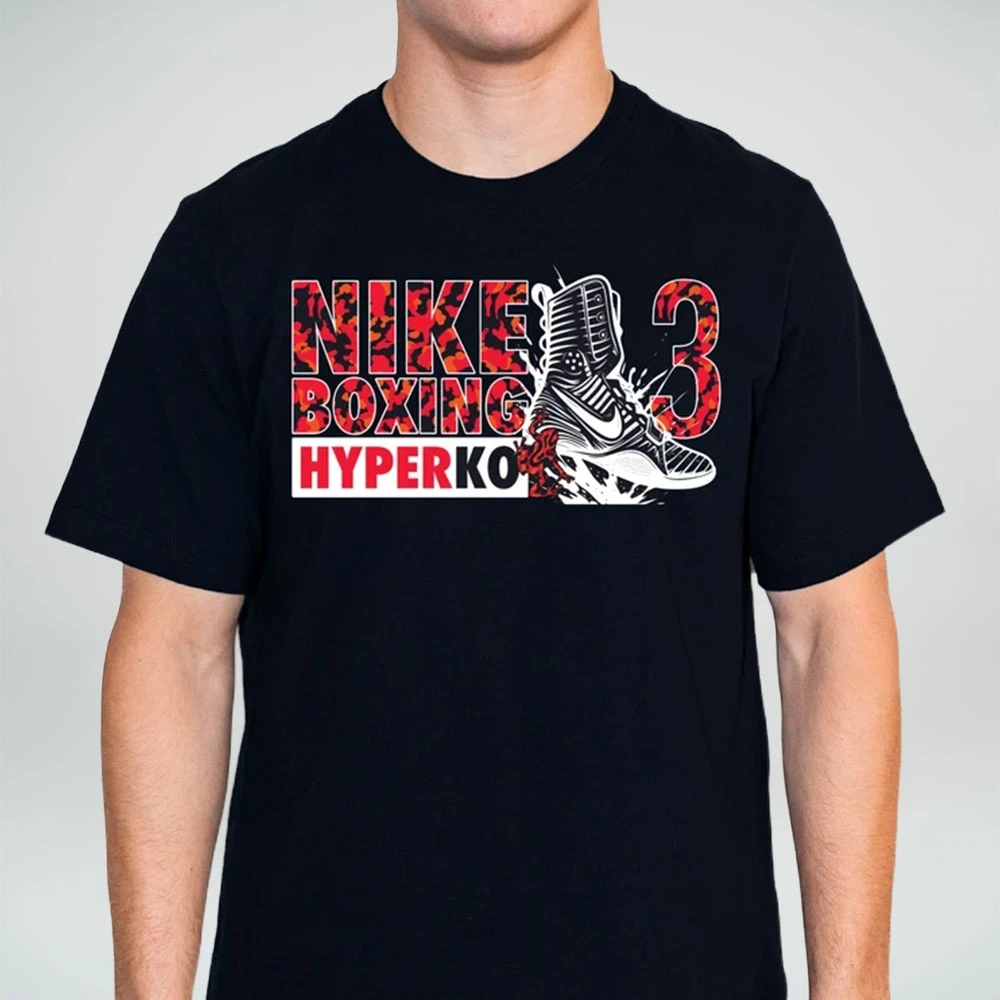 Nike Men's Boxing HyperKO 3 Dri-Fit Cotton Tee - Black/Red/White