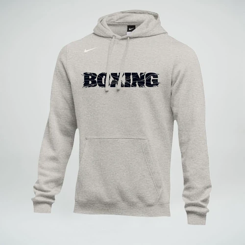 Nike Men's Boxing Shattered Logo Club Fleece Hoodie - Grey/Black