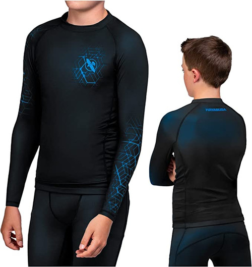 Hayabusa Geo Youth Rash Guard Black/Blue