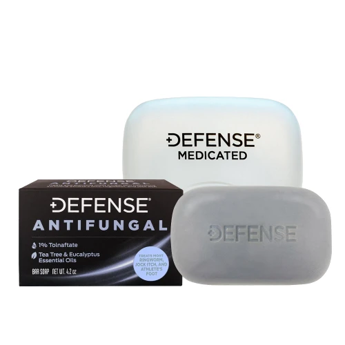 Defense Antifungal Medicated Bar Soap – 1 Bar Soap + 1 Soap Dish