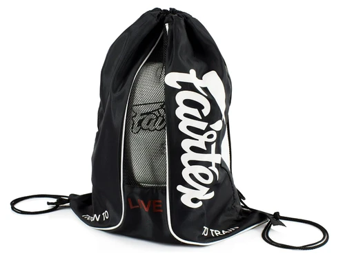 Fairtex BAG6 Black Sack Bag Thai Boxing Gym Bag Muay Thai MMA
