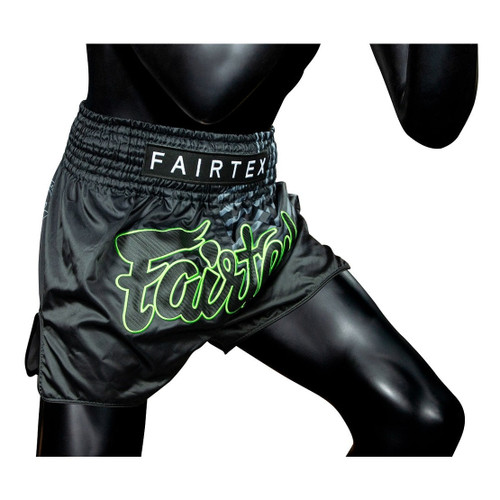 Fairtex BS1924 Racer Black Slim Cut Muay Thai Boxing Shorts