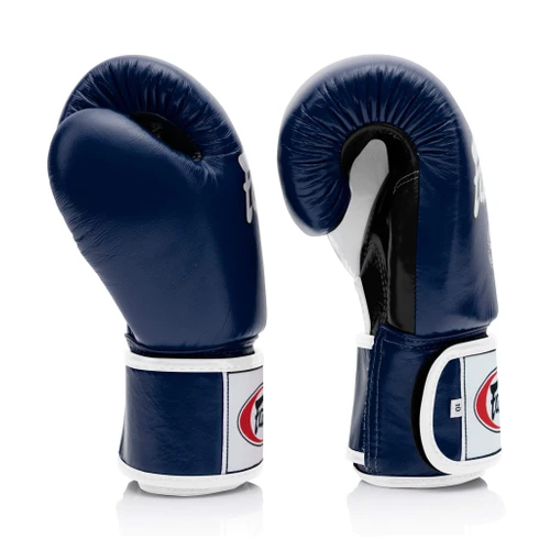 Fairtex BGV1 Blue/Black/White Muay Thai Boxing Training Sparring Gloves