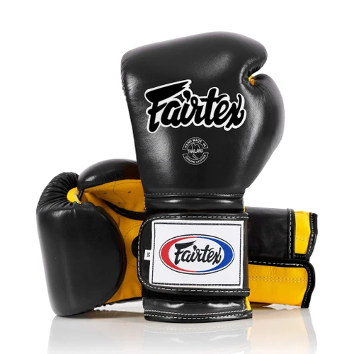 Fairtex BGV9 Mexican Style Black Yellow Muay Thai Boxing Glove - Heavy Hitter