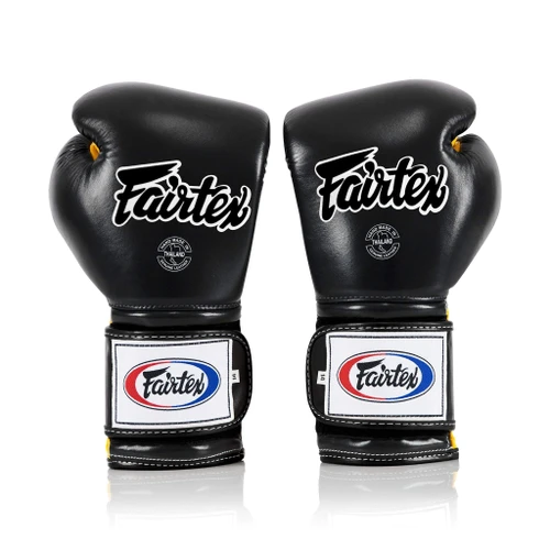 Fairtex BGV9 Mexican Style Black Yellow Muay Thai Boxing Glove - Heavy Hitter