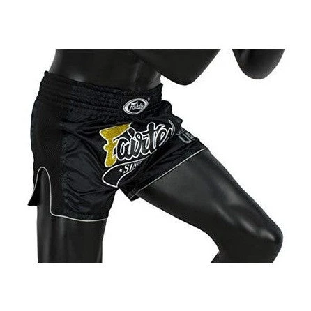 Fairtex BS1708 Black Slim Cut Muay Thai Boxing Short