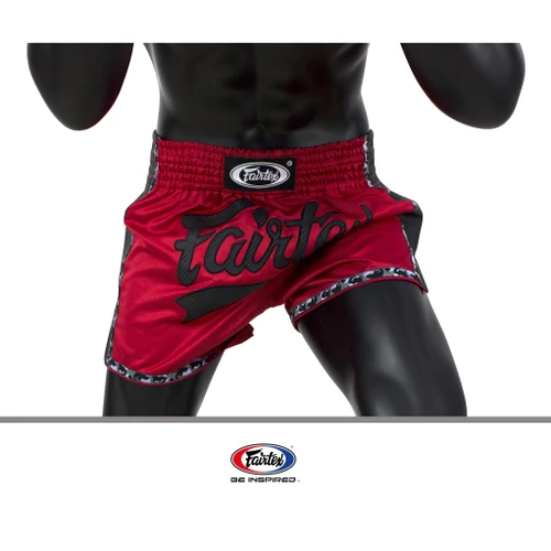 Fairtex BS1703 Red Slim Cut Muay Thai Boxing Short