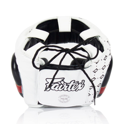 Fairtex HG10 Headgear Head Guard Super Sparring - Black & White