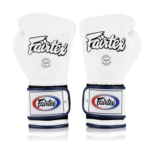 Fairtex BGV9 Mexican Style White Blue Muay Thai Boxing Glove - Heavy Hitter