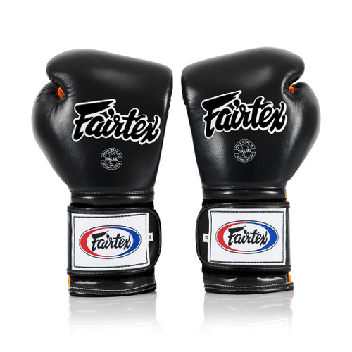 Fairtex BGV9 Mexican Style Black Orange Muay Thai Boxing Glove - Heavy Hitter
