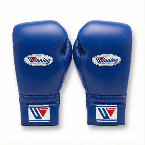 WINNING LACE-UP BOXING GLOVES - BLUE