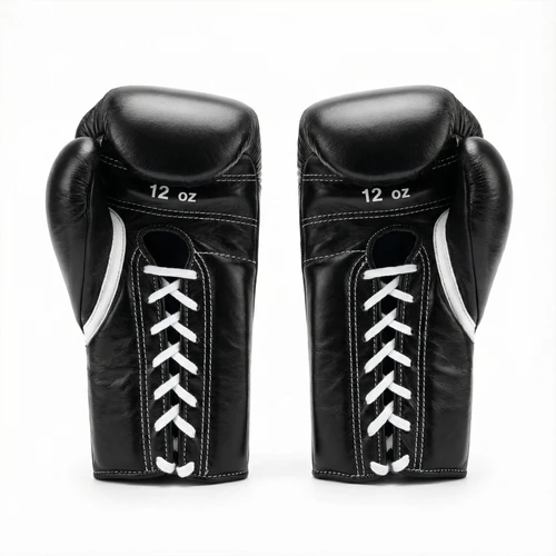 WINNING LACE-UP BOXING GLOVES - BLACK