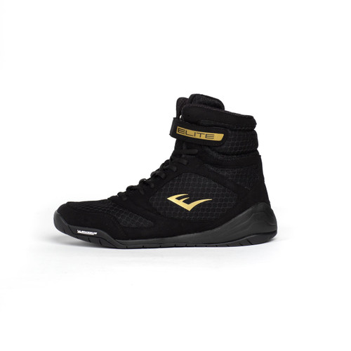 Everlast Elite High Top Boxing Shoes Black | Pro Fight Shop