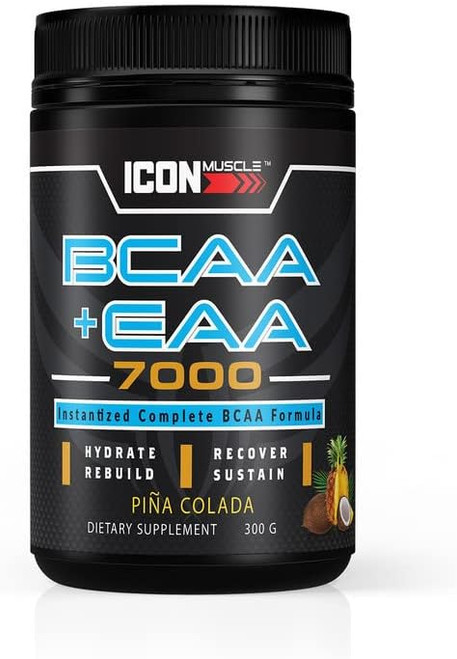 Icon Muscle Piña Colada BCAA + EAA | Essential Amino Acid | Branch Chain Amino Acids | Supplement Powder | Muscle Recovery | Hydration | Post Workout | Muscle Strength | Men & Women | 30 Servings Icon Muscle Piña Colada BCAA + EAA | Essential Amino Acid | Branch Chain Amino Acids | Supplement Powder | Muscle Recovery | Hydration | Post Workout | Muscle Strength | Men & Women | 30 Servings