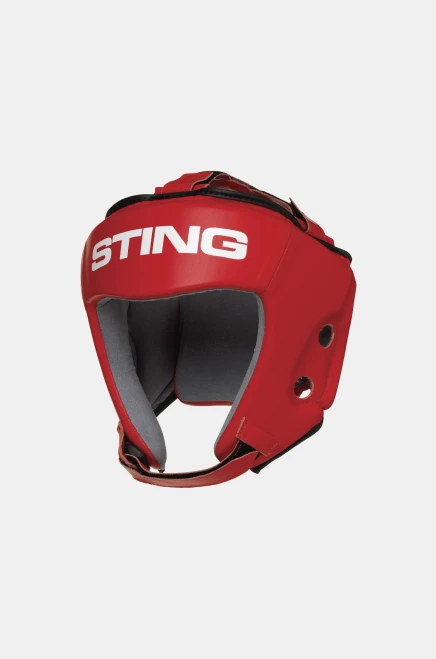 Sting USA Boxing Approved Open Face Head Guard - Red