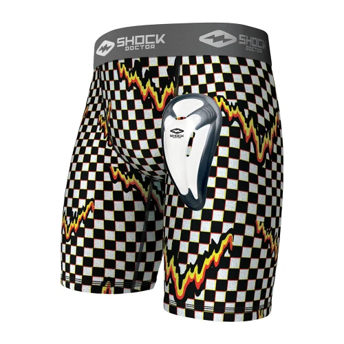 Shock Doctor Checker Core Compression Short with Bio-Flex Cup