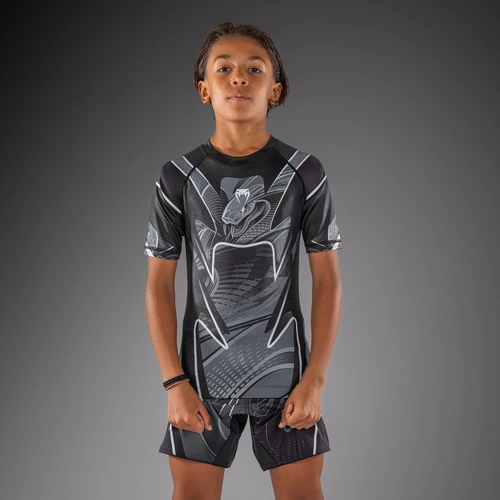 Venum Crimson Viper 2.0 Kids Short Sleeve Rashguard - Black/Grey