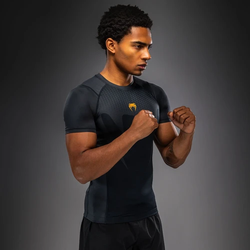 Venum Attack Short Sleeve Rashguard - Black/Gold