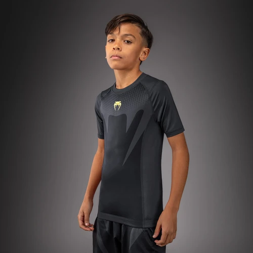 Venum Attack Short Sleeve Rashguard for Kids - Black/Gold