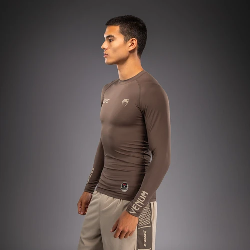 Venum UFC Unity by Venum Authentic Fight Week Men's Performance Long Sleeve Rashguard - Brown