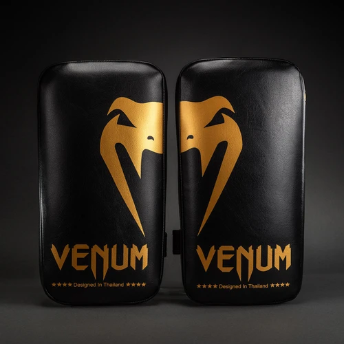 Venum Giant Kick Pads - Black/Gold (Pair)
