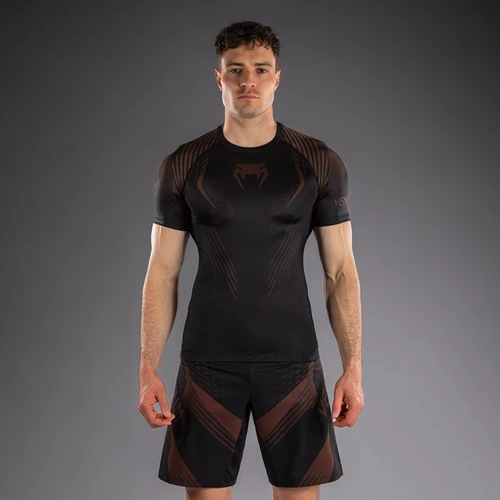 Venum No-Gi 6.0 Short Sleeve Rashguard - Black/Brown