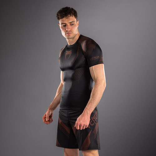 Venum No-Gi 6.0 Short Sleeve Rashguard - Black/Brown