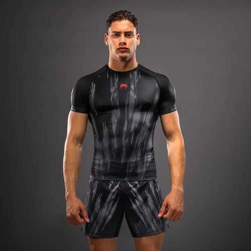Venum Demon Short Sleeve Rashguard - Black/Grey