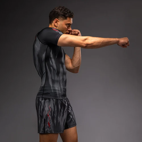 Venum Demon Short Sleeve Rashguard - Black/Grey