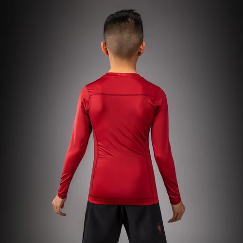 Venum Attack Kids Long Sleeve Rashguard - Black/Red