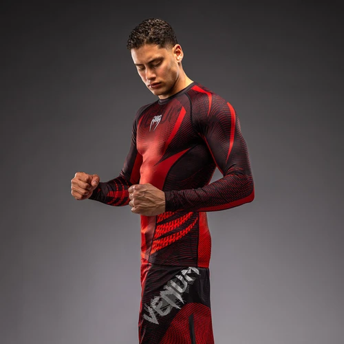 Venum Galactic 3.0 Long Sleeve Rashguard - Red/Silver