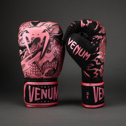 Dragon's Flight Boxing Gloves Black/Metallic Pink