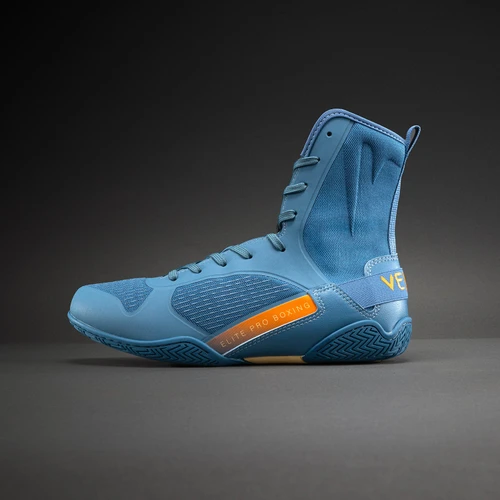 Venum Elite Neo Boxing Shoes - Steel Blue/Orange