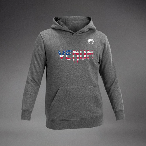 Venum Classic USA Kids Hoodie - Heather Grey/White