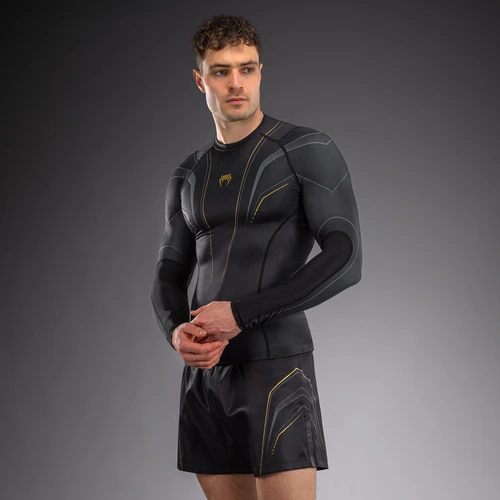 Venum Streamline Long Sleeve Rashguard - Black/Gold