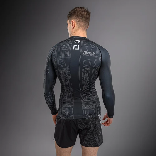 Karate Combat by Venum Long Sleeve Rashguard - Black/Grey