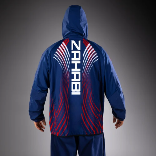 Men's Official UFC Freedom 250 by Venum Blue Authentic Fight Night Walkout Hoodie -Zahabi