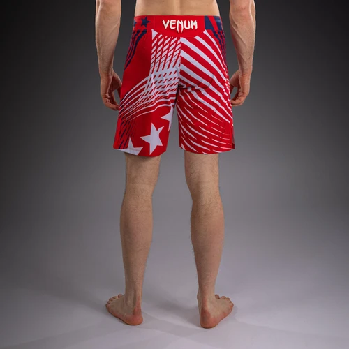 Men's Official UFC Freedom 250 by Venum Red Authentic Fight Night Long Fit Fight Short -Zahabi