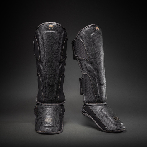 Venum Impact Evo Scales Shin Guards - Dark Grey