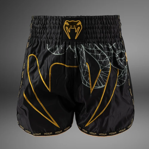 Venum Serpenti Muay Thai Shorts - Black/Silver/Gold
